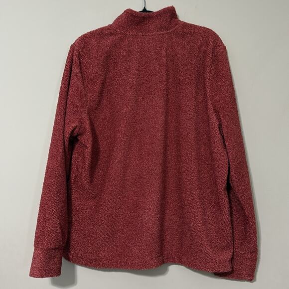 EDDIE BAUER women’s size XL rust color fleece pullover with pockets relaxed fit - Picture 4 of 15